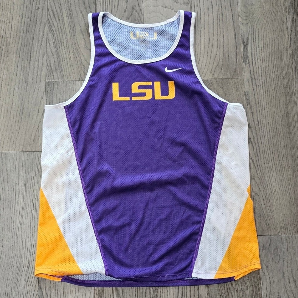 Nike LSU Tigers Dri-FIT Singlet Jersey Purple Gold Mens L 603644-545